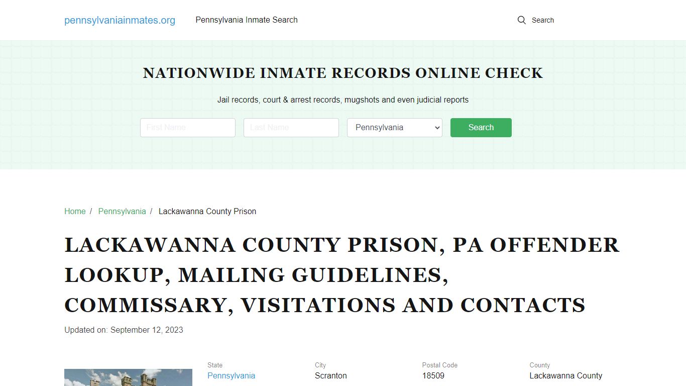 Lackawanna County Prison, PA: Inmate Search Options, Visitations, Contacts